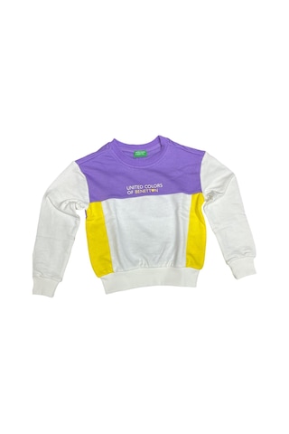 Bnt-g21546 Benetton Sweatshirt Beyaz Beyaz
