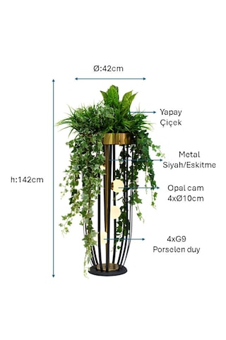 Eskitme/siyah Boyalı/kaplamalı Lambader Plc-1209-l-bsy