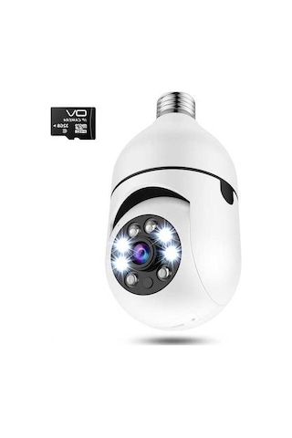 Artfulabode Yönlü Wifi W/32g Panoramik Kartı. Kamerası, Kamerası, Kamera, Ip İki Hareket Hafıza Güvenlik Gözetim Görüşü, Gece Ev E27 Dönme/eğilme Diğer Derece Ampul Algılama Alarmı, Akıllı 360 2.4ghz 1080p Ur Diğer