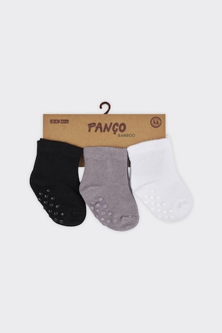 Panço Unisex Beybi Kaydırmaz Tabanlı 3'lü Soket Çorap Seti renkli