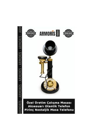 Özel Üretim Çalışma Masası Aksesuarı Otantik Telefon Pirinç Nostaljik Masa Telefonu
