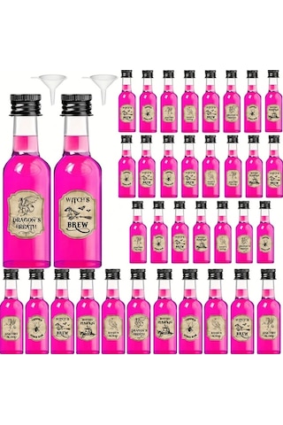 Willowhaven 36 Adet 0.85oz Gümüş Kapaklı Mini Plastik Şişe Cadılar Bayramı Parti Dekorasyonu