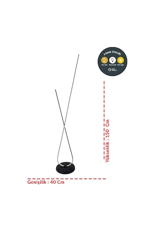 3 Renkalfa 3 Lü Çubuk Led Lambader Siyah Modern Dekoratif Yerden Aydınlatma 1