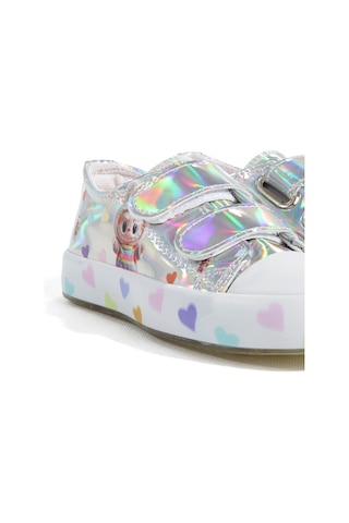 Artı Artı Ayakkabı Mia Kids-2401 Hologram 3d Kız Çocuk Cırtlı Işıklı Gümüş Sneakers Gümüş