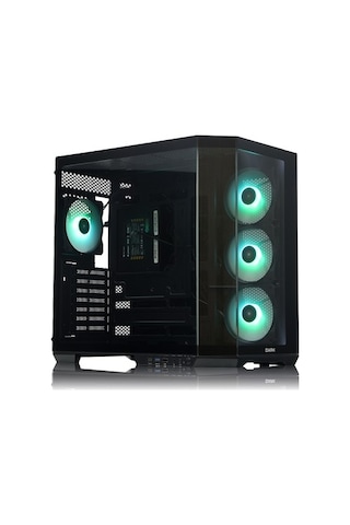 Temperli Cam Kasa İle 4x12cm Argb Led Fanlı Oyuncu Kasası