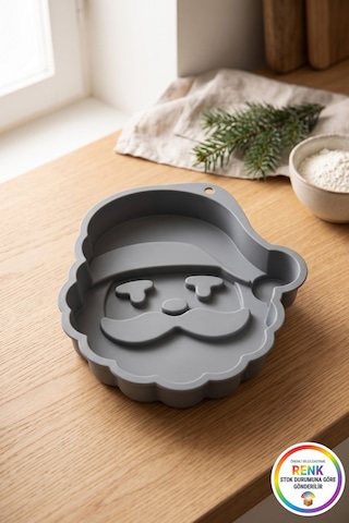 Silikon Noel Baba Kek Kalıbı Yılbaşı Pasta Kalıbı Zahmetsiz Ayrılan Fırın Kalıbı 27 Cm Çok Renkli
