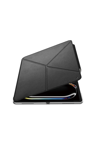 Apple Uyumlu iPad, Air 13 2025 Raptic Clear Folio Airbagli Şeffaf Kapaklı Katlanabilir Standlı Kılıf Siyah