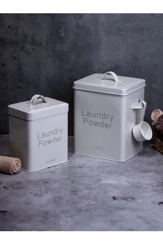 White Estate Home Kapaklı Çamaşır Deterjanı Kabı 347374710 Bej