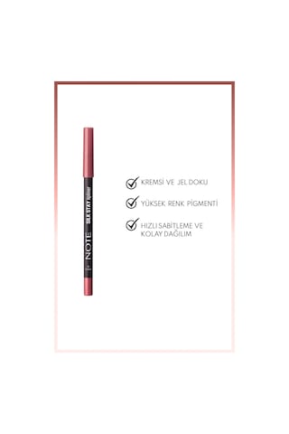 Note Cosmetics Silk Stay Lipliner Suya Dayanıklı İpeksi Dudak Kalemi - 05 Roselle - Pembe