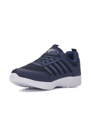Günlük Erkek Büyük Beden 45-47 Sneaker Spor Ayakkabı Bağcıklı Fileli Rahat Nefes Alabilen 2080 Lacivert - Buz
