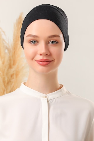 Melodi Scarf Tesettür Silikonlu Kaymaz Bone - Likralı Bağlamalı Bone - Sıkmayan Rahat Nefes Alan Kumaş Siyah