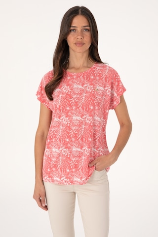 U.S. Polo Assn. Kadın Pembe Desenli Bisiklet Yaka Tişört 50305761-VR167