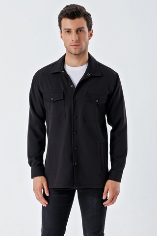 Bigdart 20193 Oversize Erkek Gömlek - Siyah 001