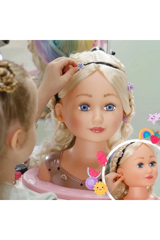 Gökkuşağı Saç Tasarım Büstü Pembe