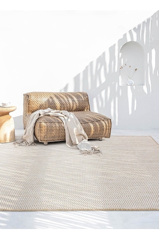 Koza Halı Fresco Ekru Natural İskandinav Jüt Yıkanabilir Halı Kilim Balkon Ekru - Krem