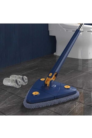 Tongxida Pratik Döner Üçgen Paspas - Kuru & Yumuşak Temizlik İçin 2'li Mikrofiber Bezli