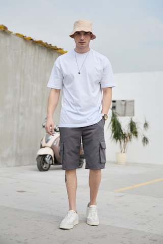 Antrasit Renk Kargo Cepli Paraşüt Kumaş Erkek Şort-1559 Antrasit