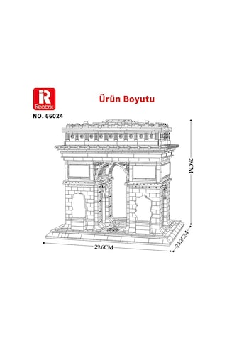 Reobrix 66024 Zafer Takı Yaratıcı Yapı Blok Seti Building Blocks Arch Of Triumph - 3718 Parça