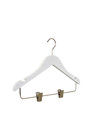 Nyn Ahşap 7-14 Yaş Mandallı Genç Çocuk Askısı Beyaz Renk 6 Adet