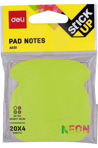 Deli Yapışkanlı Not Kağıdı 4x20yp Renk Ultra Neon A03102