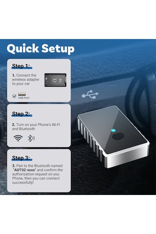 Monyee Kablosuz Carplay Ve Android Çevirici Kutusu - İki Cihazlı Tek Tıkla Geçiş, Akıllı Araç Bağlantı Modülü