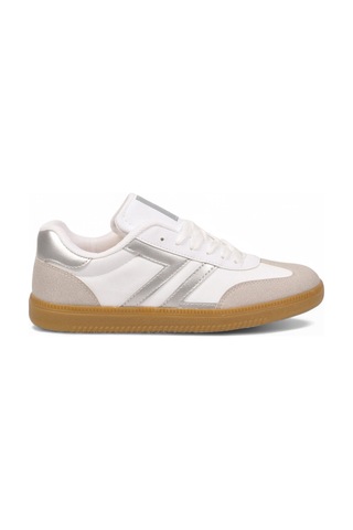 Lento Beyaz-gümüş Bağcıklı Hafif Rahat Unisex Yürüyüş Ve Spor Ayakkabı Sneaker 234750 Beyaz - Gümüş