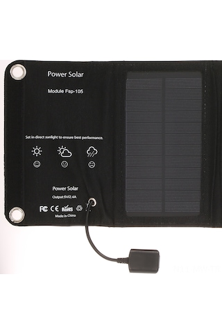 Moveevo Küçük Boy Fakat Güçlü 10w Güneş Enerjili Şarj Cihazı - Taşınabilir Katlanabilir Siyah Usb Telefon Şarj Aleti