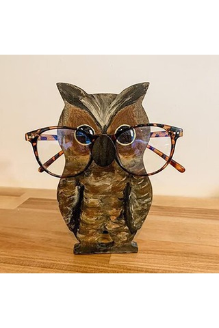 Geeksen Ahşap Hayvan Serisi Gözlük Tutucu: Baykuş Desenli Masaüstü Gözlük Tutucu - Fonksiyonel Ve Dekoratif Gözlük Rahatlatıcı