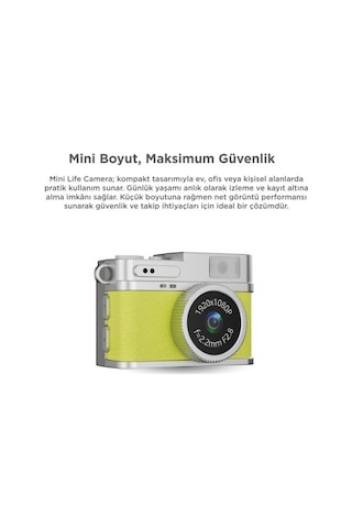 Mini Dijital Kamera Selfie Video Vlog Kamerası Mini Anahtarlık 1080p Cmr35 Sarı Diğer