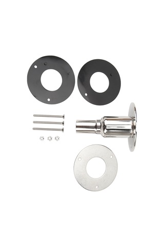 Lemestar 316 Paslanmaz Çelik Gemi Exhaust Bağlantı Elemanı - 22mm Boru Soketi, Siyah Yalıtkanlı, Deniz Ortamı İçin Dayanıklı