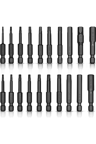 Mufunye 10 Parça Siyah Metrik İç Çokgen Uç Seti - 1/4" Manyetik Kolu, S2 Çelikten Yapılmış, Ev Ve Günlük Kullanım İçin Dayanıklı Tornavida Uçları
