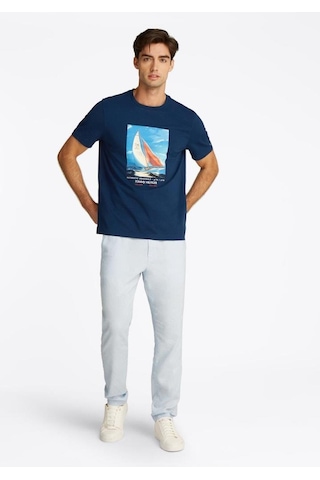 Erkek Hılfıger Color Photo Prınt Tee T-shirt Mavi