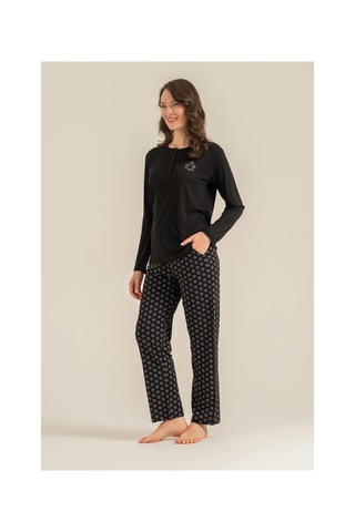 Moda Dua Pierre Cardin Pc9289-x Kadın Uzun Kollu Pijama Takımı siyah