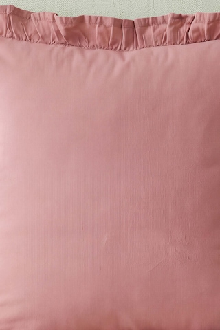 Rose Fırfırlı Dekoratif Kırlent Kılıfı Pembe