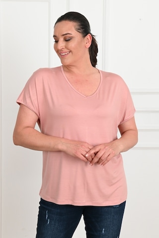 Kadın V Yaka Büyük Beden T-shirt 1486-23 001