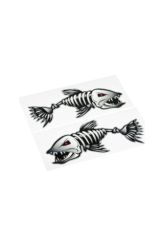 Geeroyoo Kolay Uygulama İçin Transfer Bantlı Vinil Balık Kılçığı Sticker Çifti, 20x9cm, Renk Seçenekli