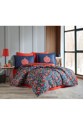 Hobby Çift Kişilik Poplin Nevresim Plenty Kırmızı Çok Renkli