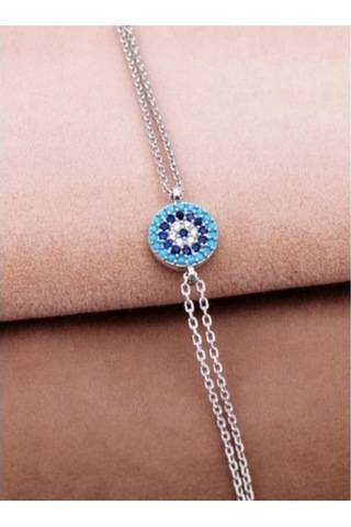 925 Ayar Gümüş Göz Zirkon Taşlı Bileklik