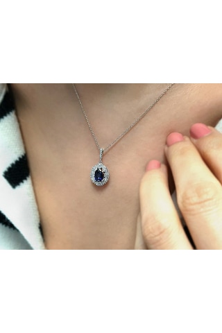Sirius 0.37 Karat Pırlanta Ve Safir Kolye 0823P0028