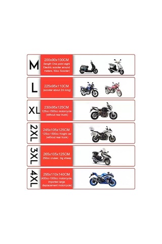 Fortunelane 210d Oksford, Su Geçirmez Motosiklet/scooter Örtüsü - Xxl, Mevsimsiz Koruma