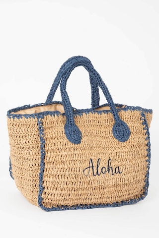 Defacto Kadın Yazı İşlemeli Hasır El Çantası B9278AXNSBG217 Bej