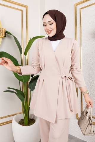 Unika Boutique Kadın İkili Tesettür Takım Bejj