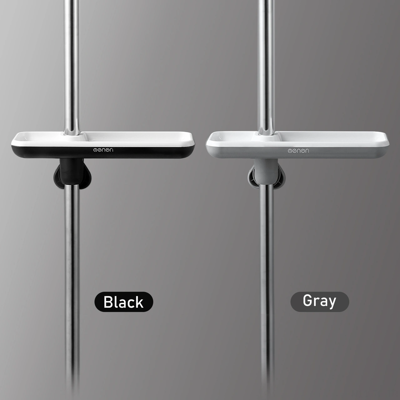 Skycity Gri Abs Duş Rakusu, 16-27mm Borular İçin, Delme Yok Kurulum, 360 Dönebilen, Su Tüpü, Çekirdekli, Çamaşır Sabunu Tutucu Gri