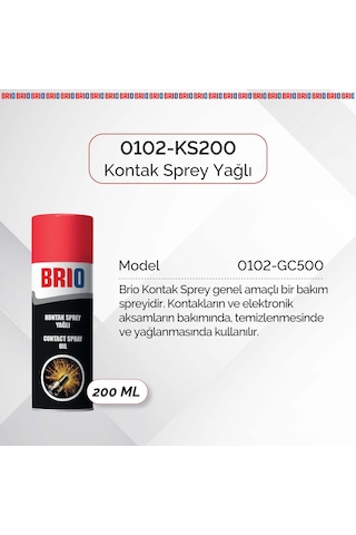 Brio Elektronik Kart Devre Kontak Yağlı Temizleyici Sprey 200 ML 2 Adet