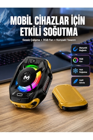 Mey İthalat Manyetik Montajlı Dijital Ekranlı Telefon Soğutucu Yeni Nesil