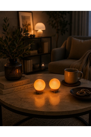 Luma Orb, Şamdanlık Ve Mumluk Ahşap - Bej