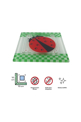 Cam Banyo Gider Kapak Süsü 2 Adet Cam Gider Kapağı 10X10 CM Uğur