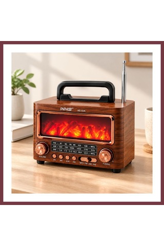 Storeşahin Şömineli Retro Radyo Bluetooth Hoparlör - Am/fm/sw Usb/type-c Şarjlı Shn0720
