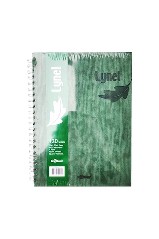 Le Color Lynel Yeşil 3 Bölümlü Sert Kapak Spiral Kareli Defter