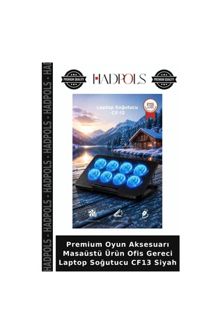 Premium Oyun Aksesuarı Masaüstü Ürün Ofis Gereci Laptop Soğutucu Cf13 Siyah